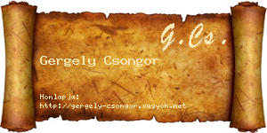 Gergely Csongor névjegykártya